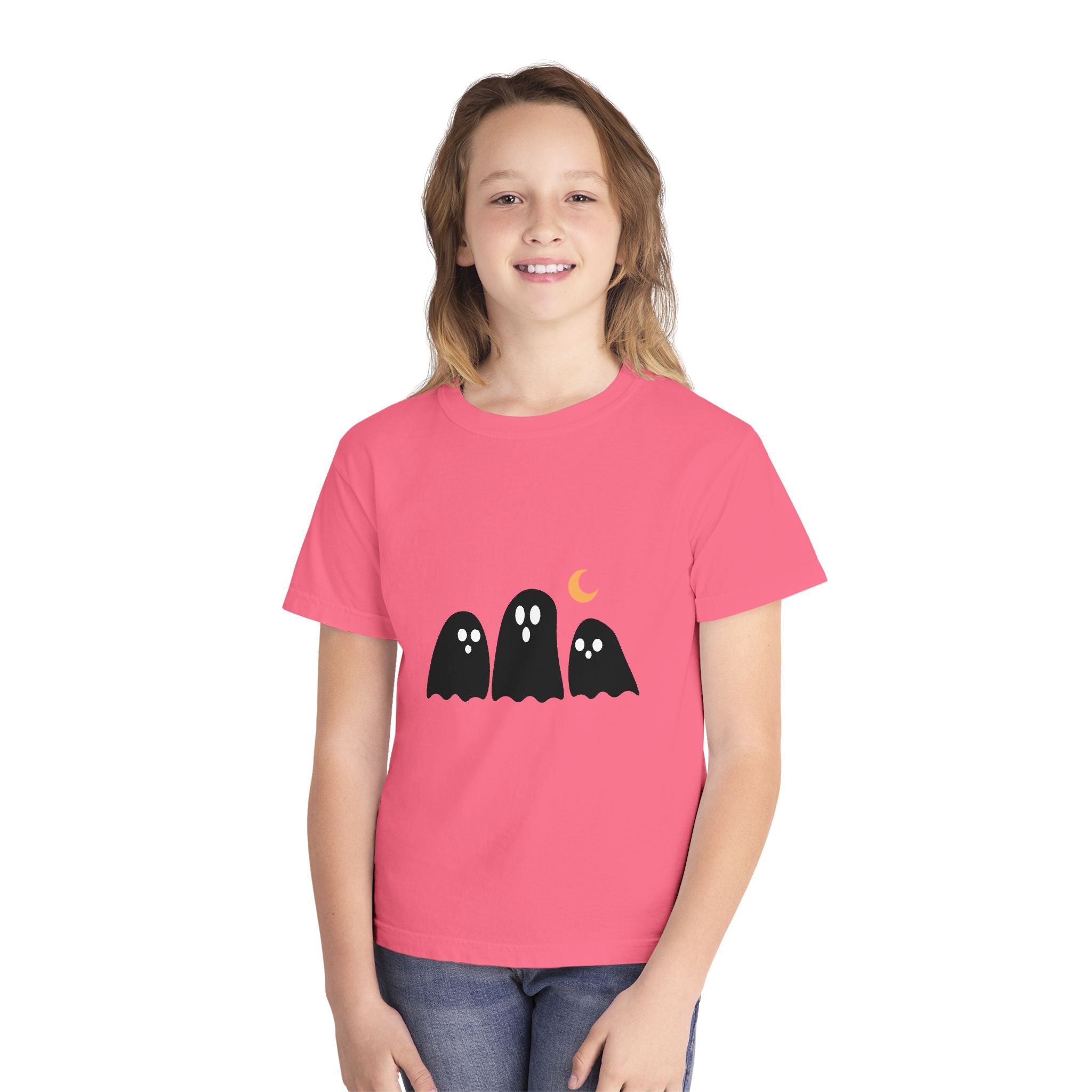 Ghostly Youth Tee - Fun Halloween Graphic T-Shirt for Kids