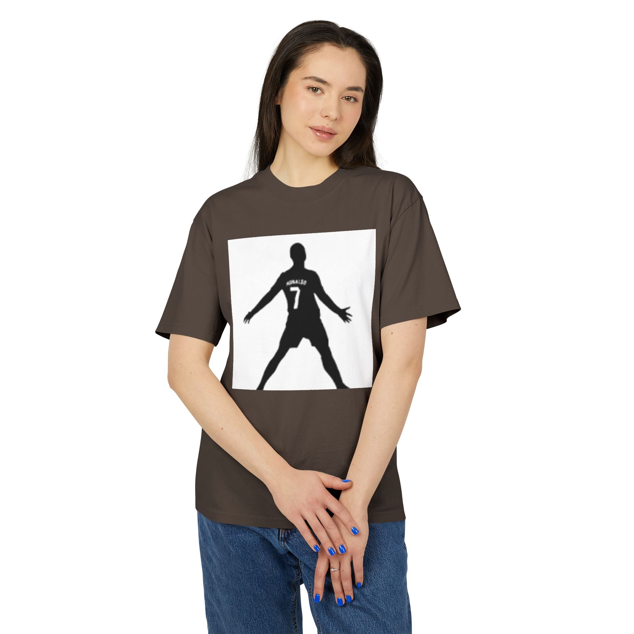 Soccer Celebration Tee - Number 7 Silhouette Football Shirt