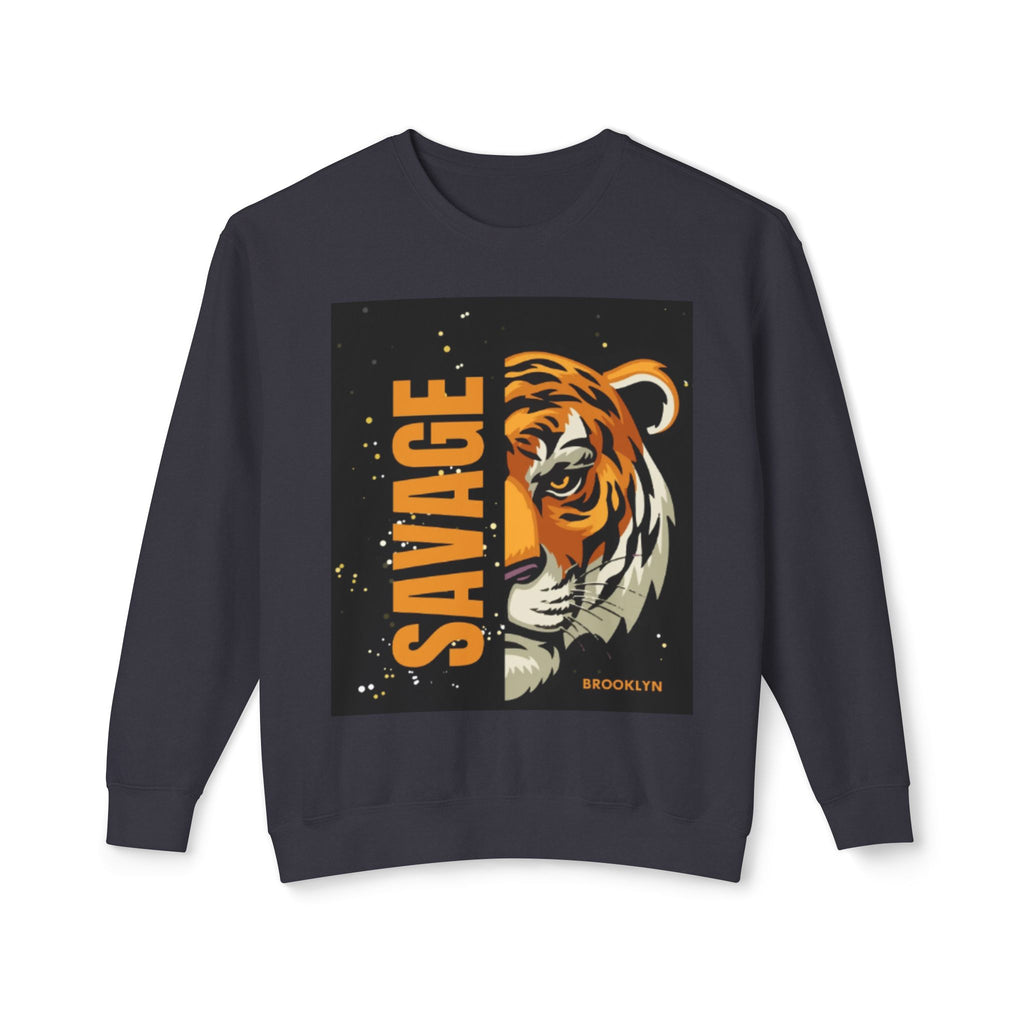 Savage Tiger Crewneck Sweatshirt — Bold Graphic Tiger Print