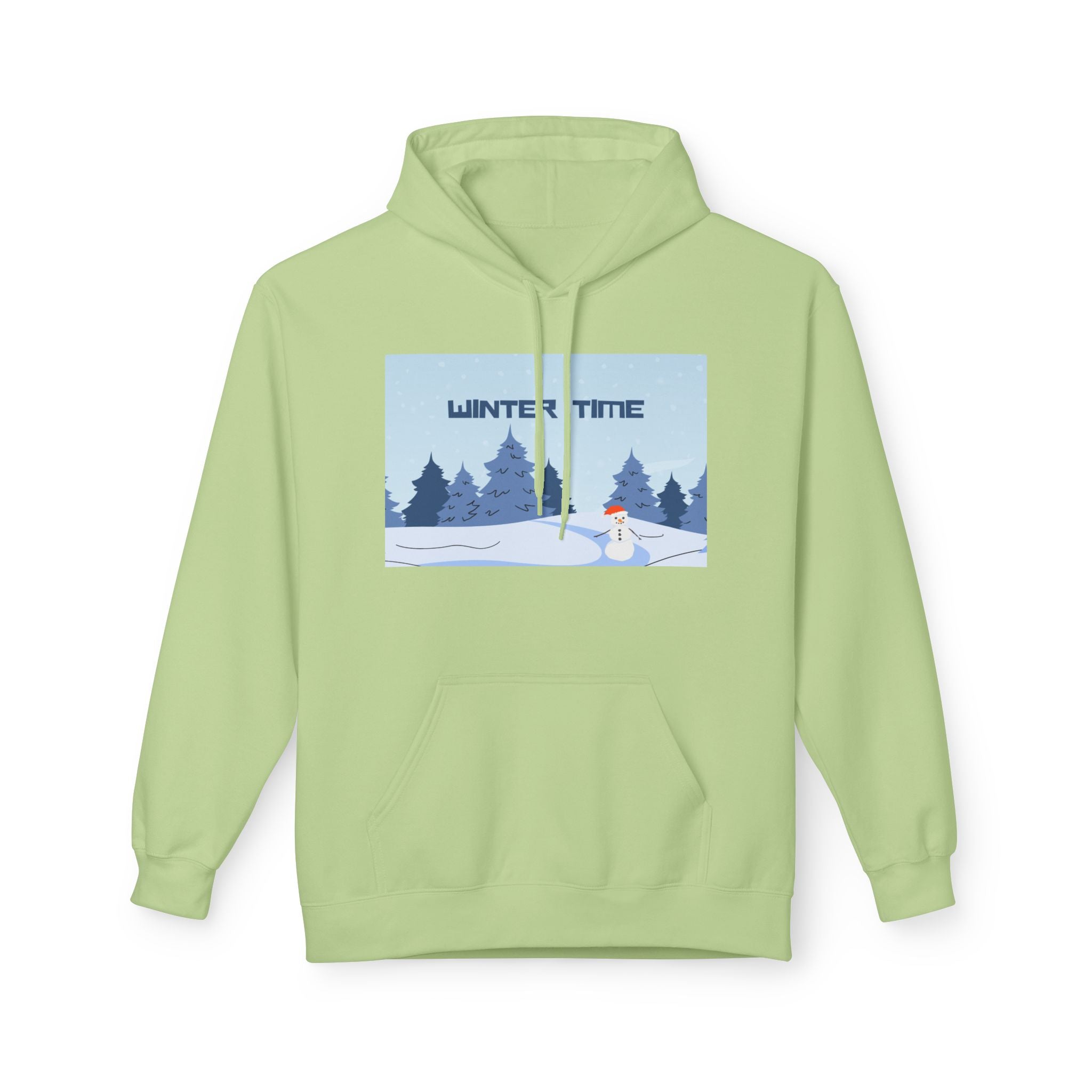 Winter Time Hoodie — Snowy Forest & Snowman Pullover