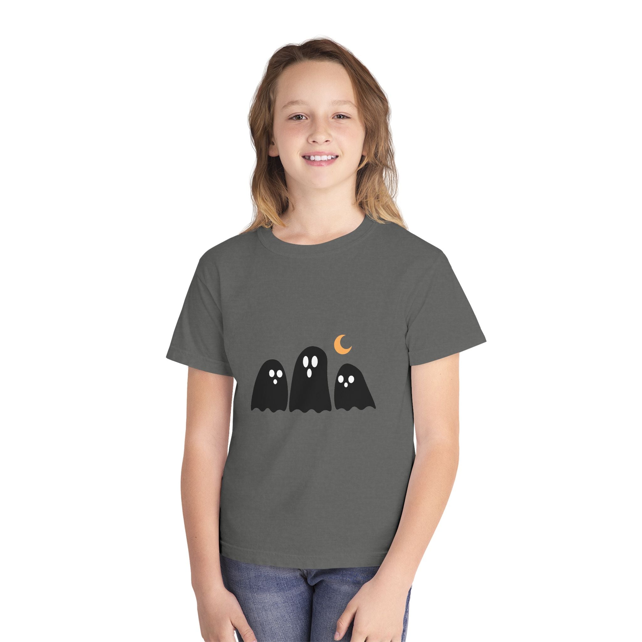 Ghostly Youth Tee - Fun Halloween Graphic T-Shirt for Kids