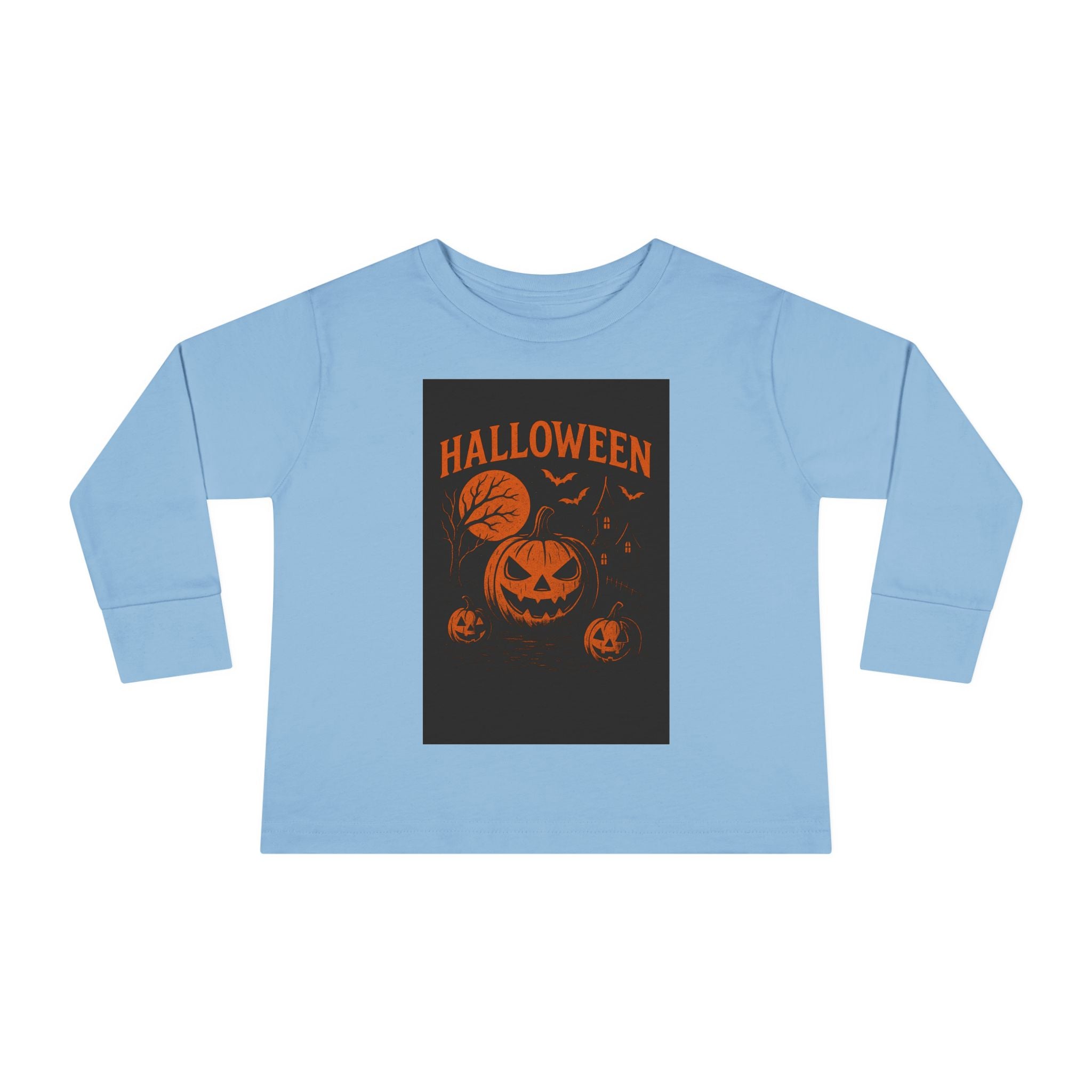 Halloween Toddler Long Sleeve Tee - Cute Pumpkin Design for Kids