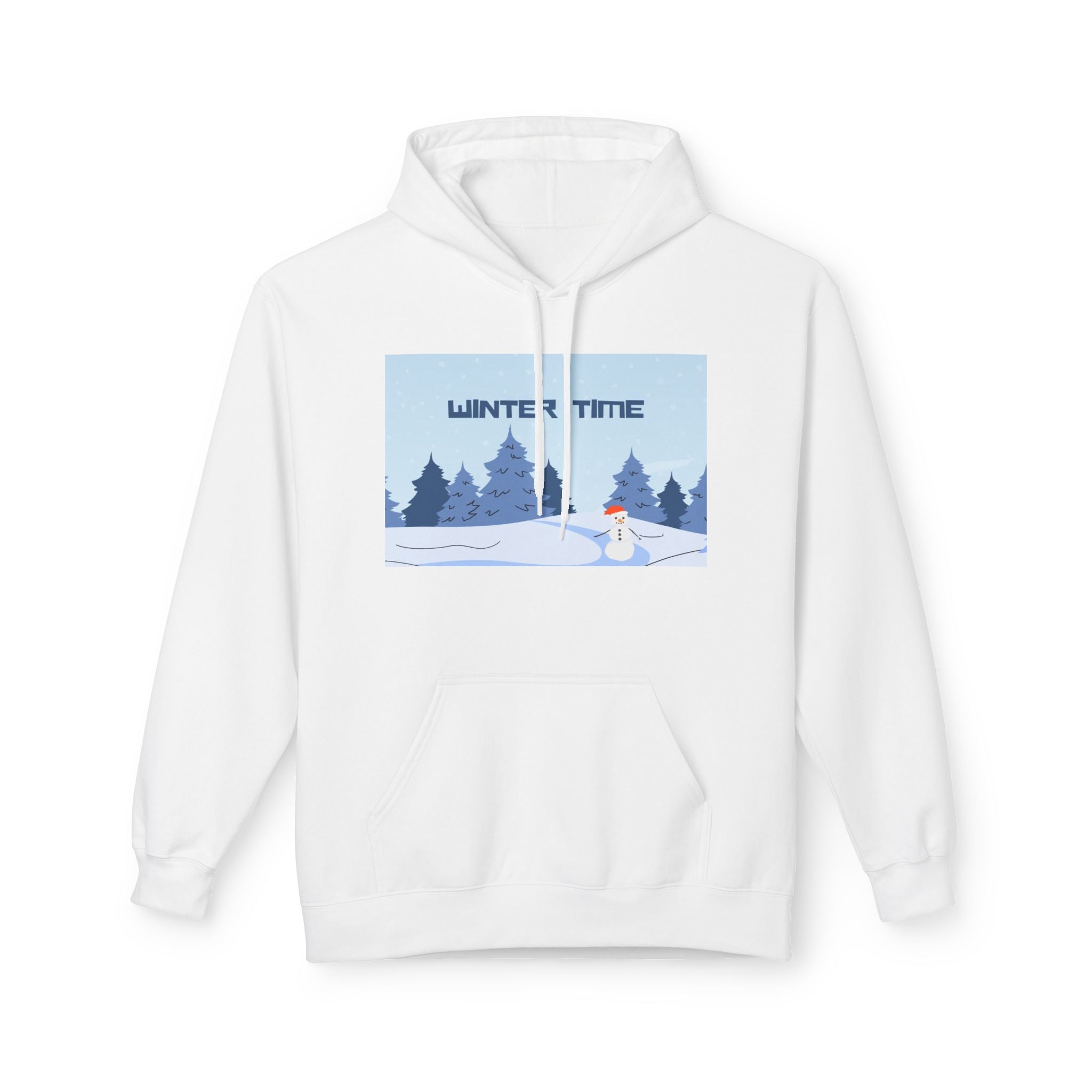 Winter Time Hoodie — Snowy Forest & Snowman Pullover