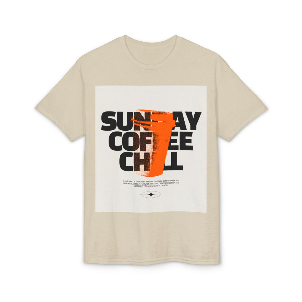 Sunday Coffee Chill T-Shirt — Modern Graphic Tee with QR Code