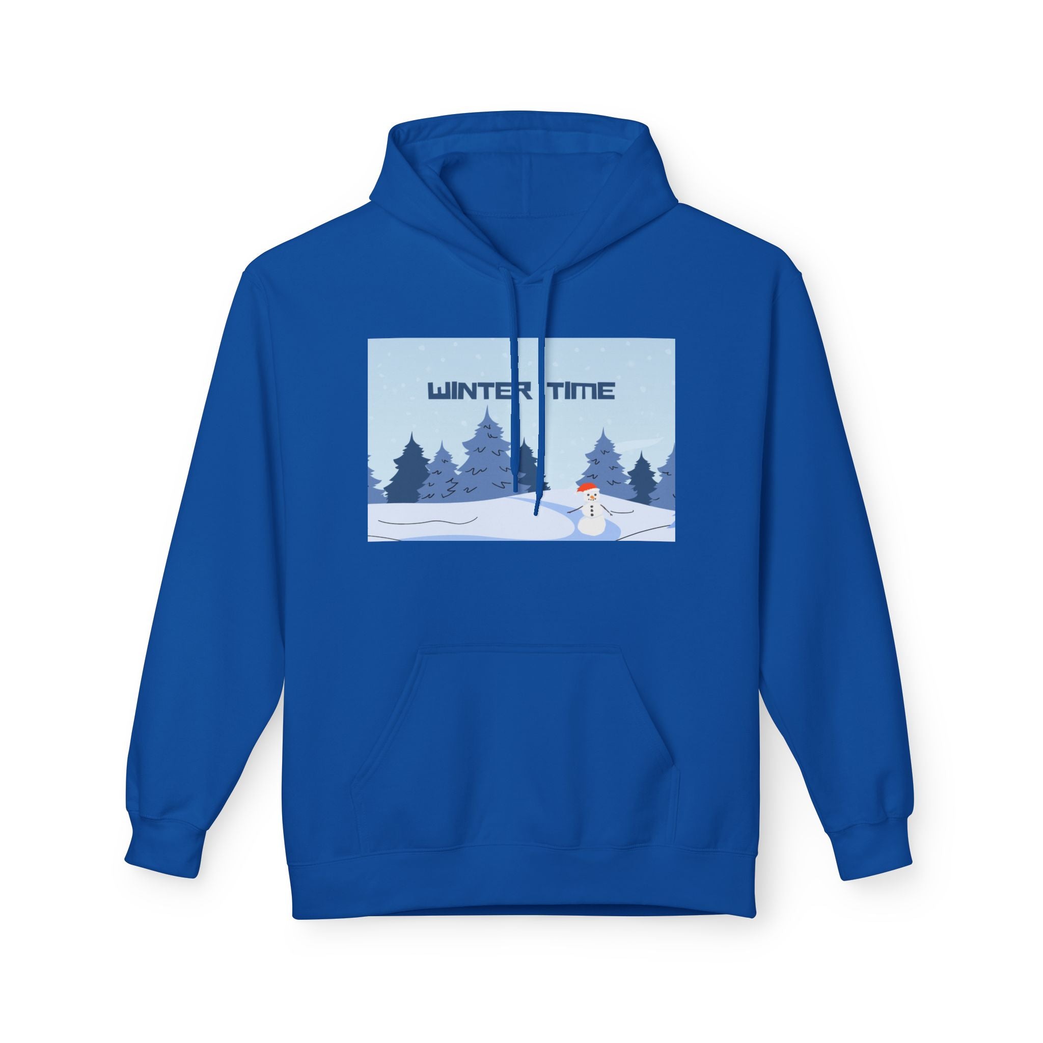 Winter Time Hoodie — Snowy Forest & Snowman Pullover