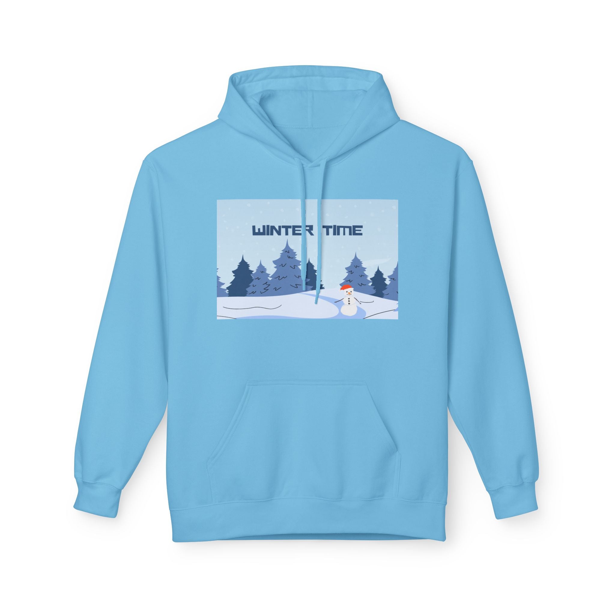 Winter Time Hoodie — Snowy Forest & Snowman Pullover