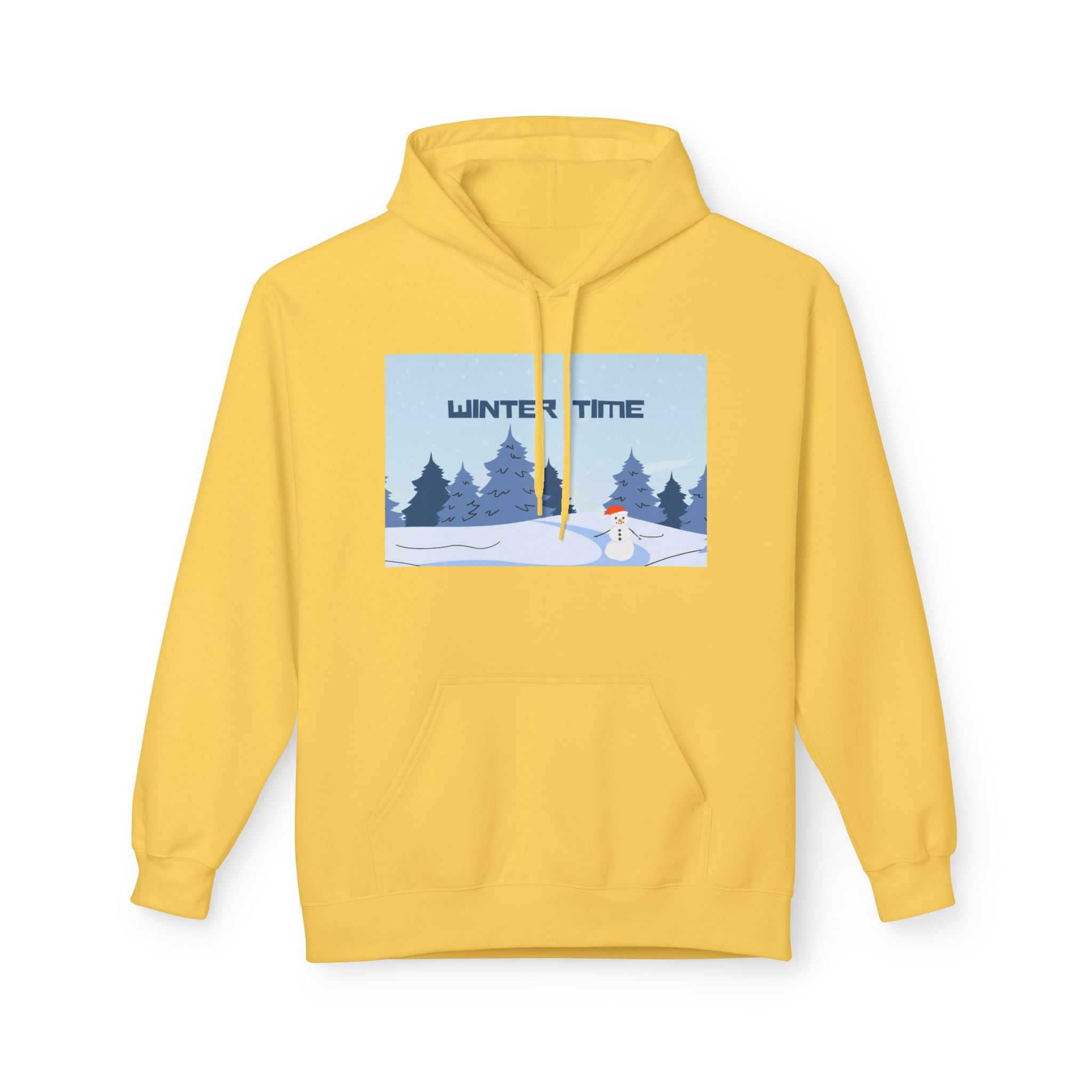 Winter Time Hoodie — Snowy Forest & Snowman Pullover
