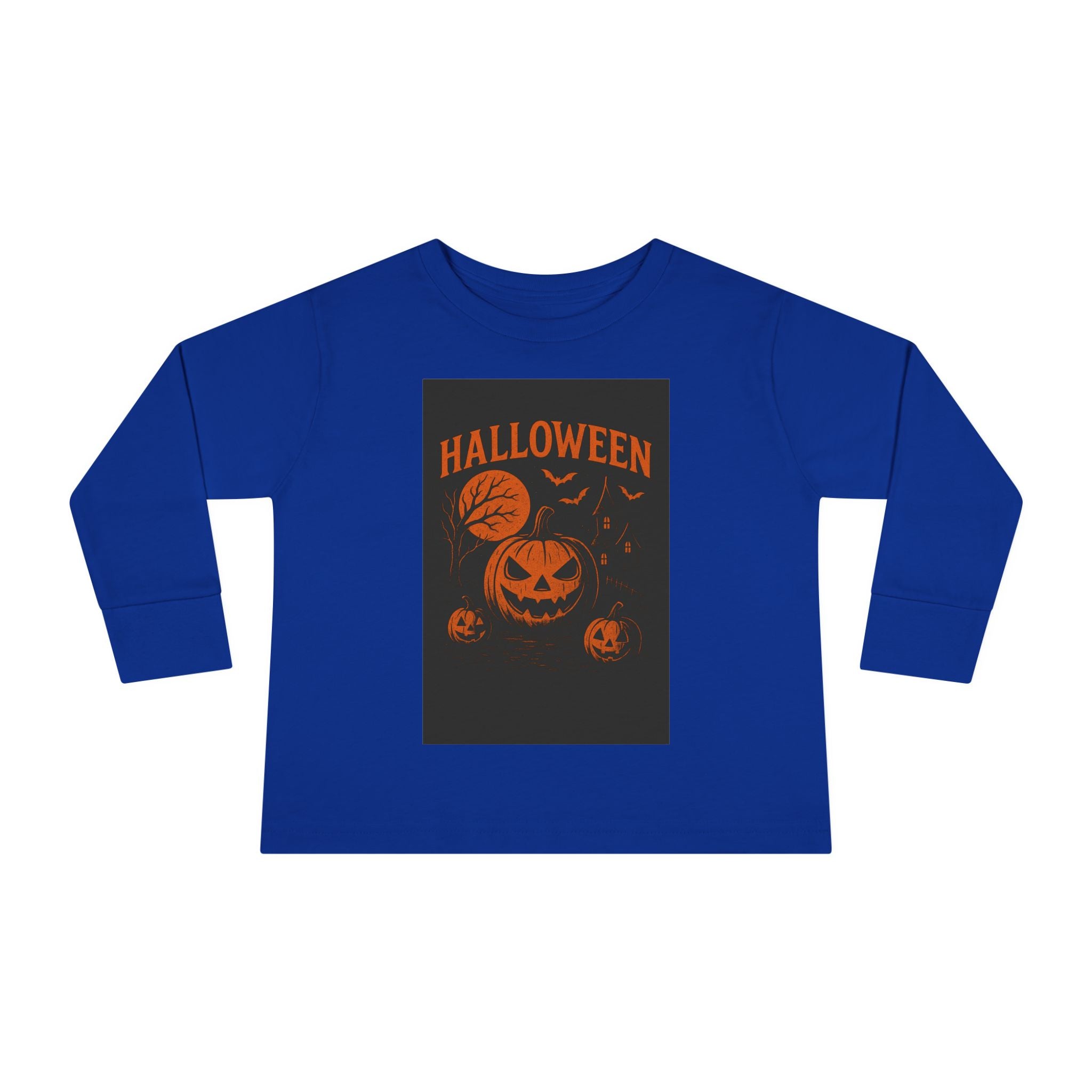 Halloween Toddler Long Sleeve Tee - Cute Pumpkin Design for Kids
