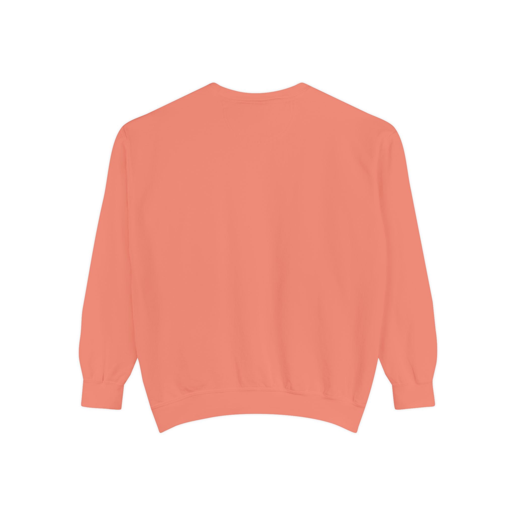 Embroidered Orange Square Graphic Sweatshirt — Retro Cozy Crewneck