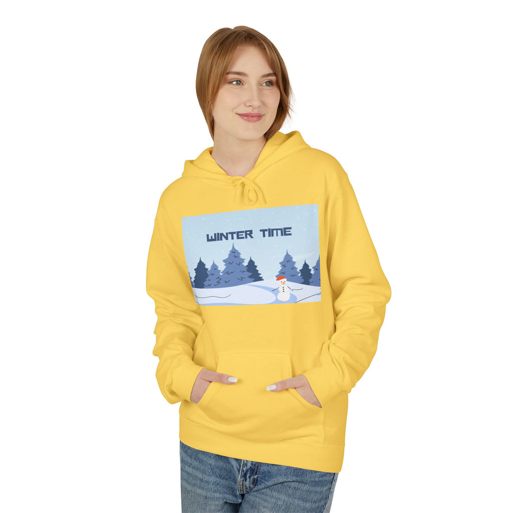 Winter Time Hoodie — Snowy Forest & Snowman Pullover