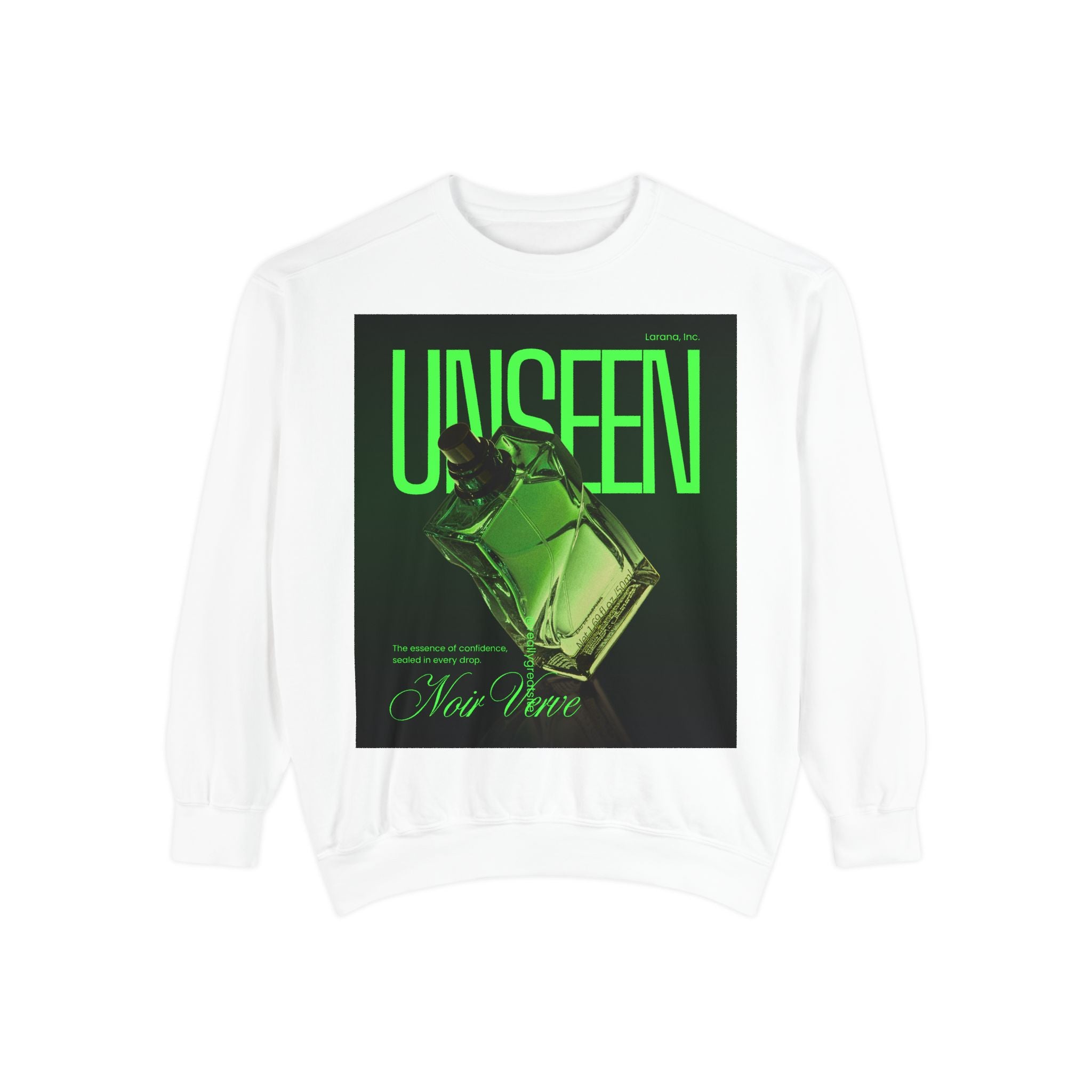 Unseen Green Perfume Sweatshirt — Vintage Moth Art Crewneck