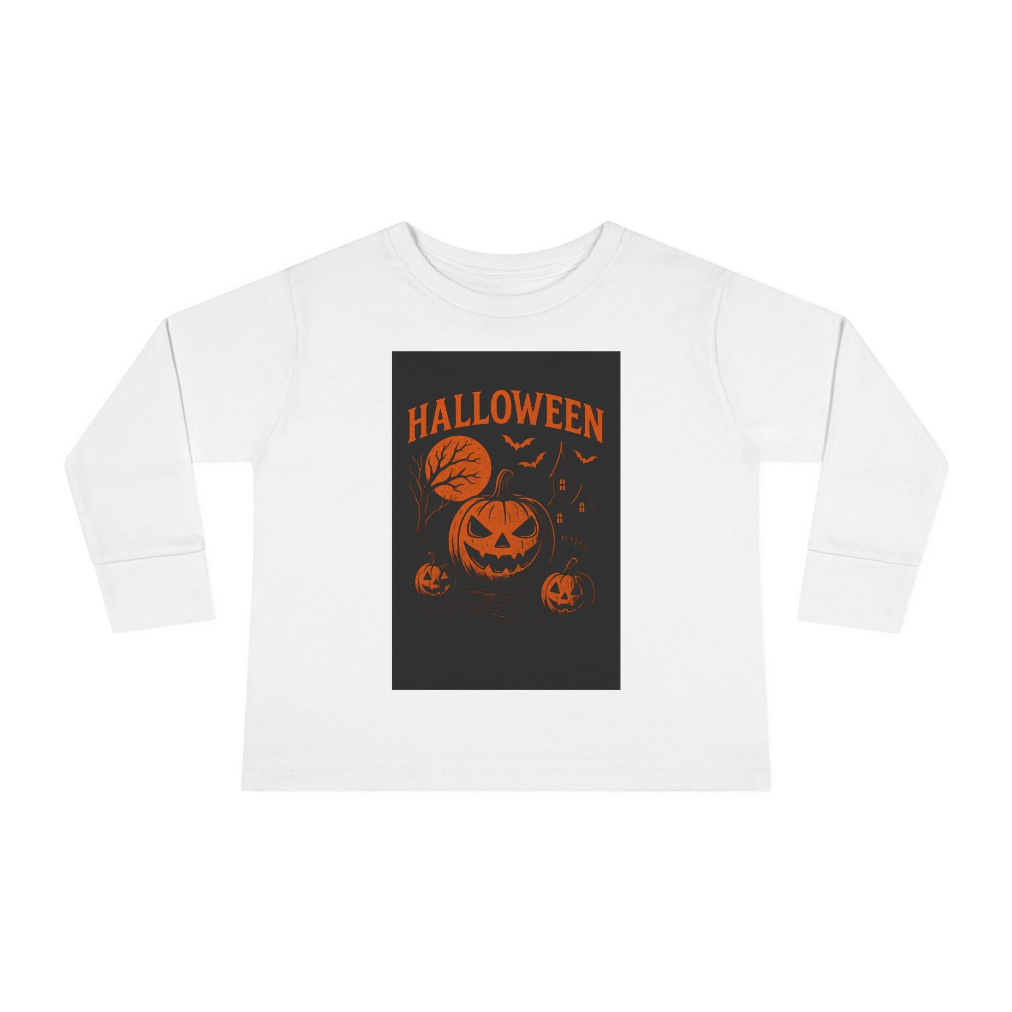 Halloween Toddler Long Sleeve Tee - Cute Pumpkin Design for Kids