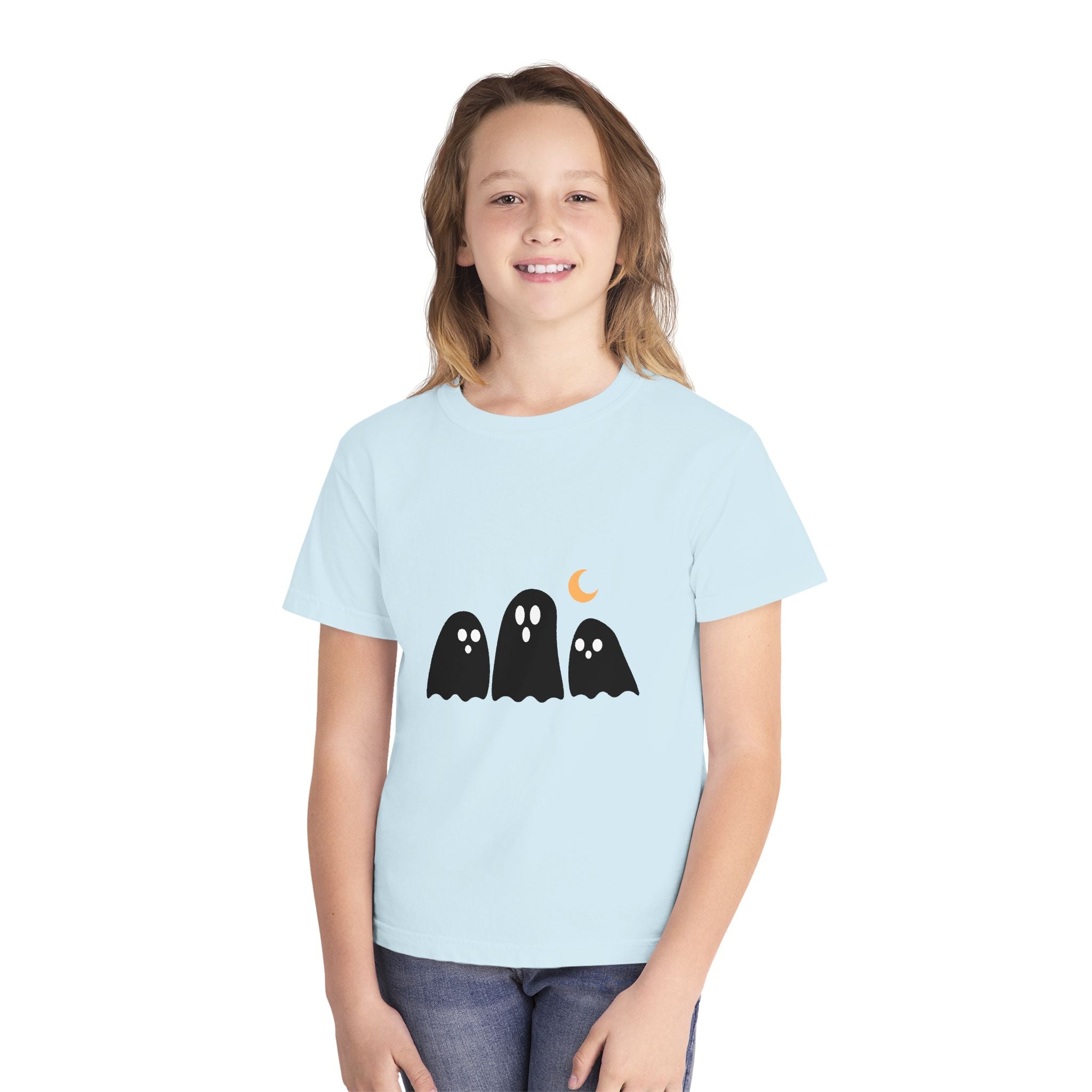 Ghostly Youth Tee - Fun Halloween Graphic T-Shirt for Kids