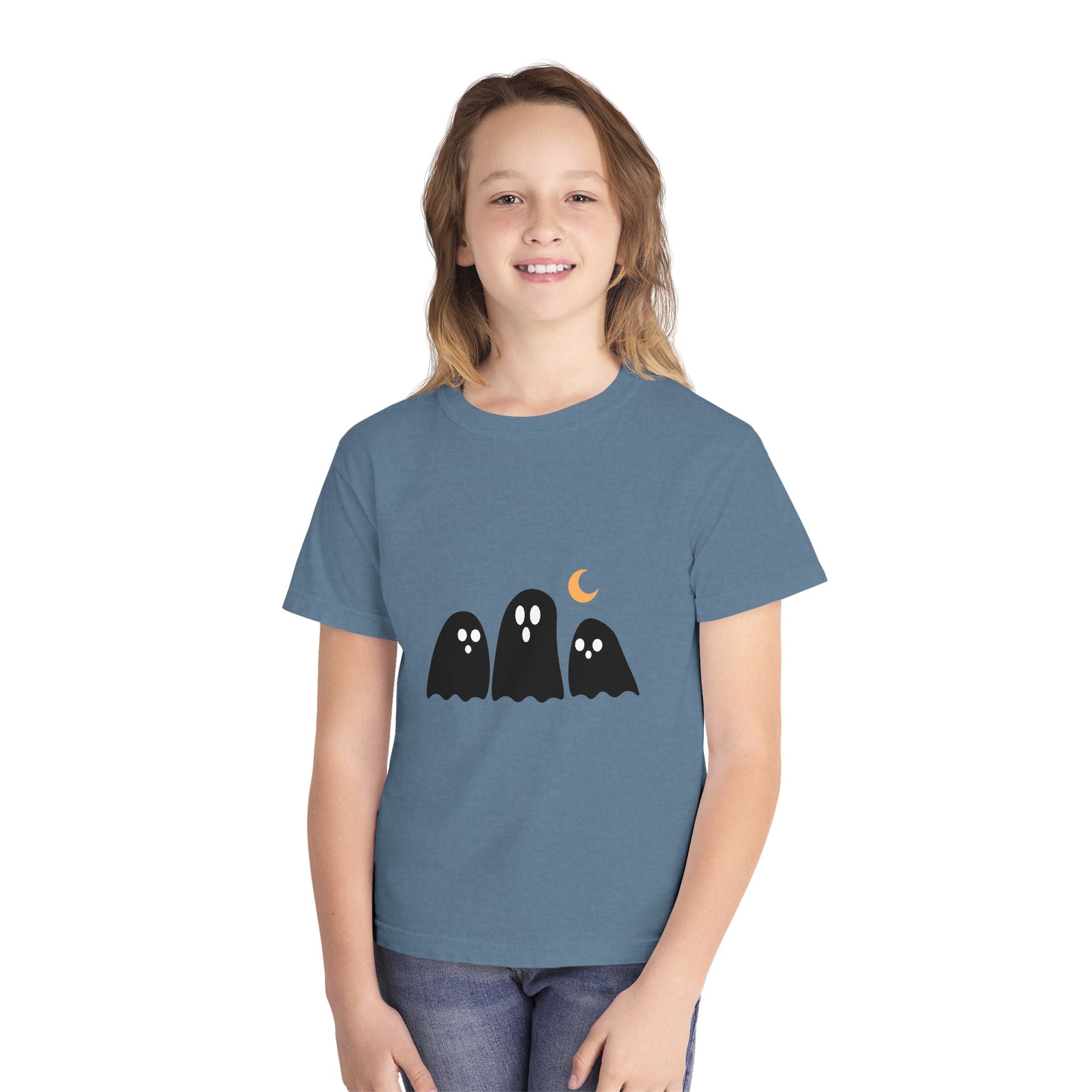 Ghostly Youth Tee - Fun Halloween Graphic T-Shirt for Kids
