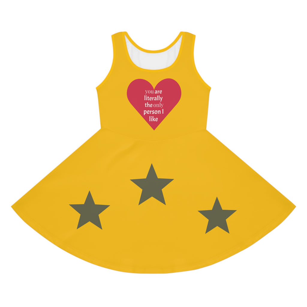 Girls' Cute Heart & Star Sundress